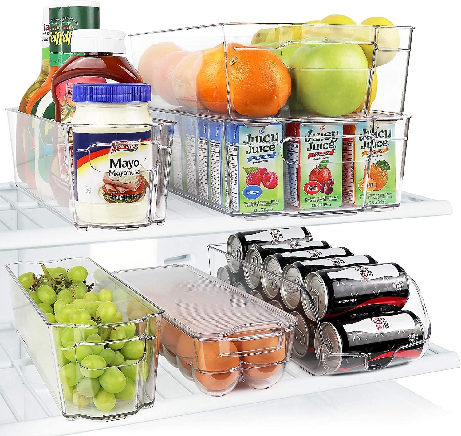 Greenco Stackable Refrigerator Storage Bins with Handles